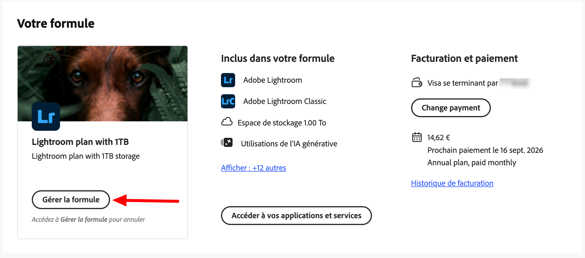 gérer formule adobe